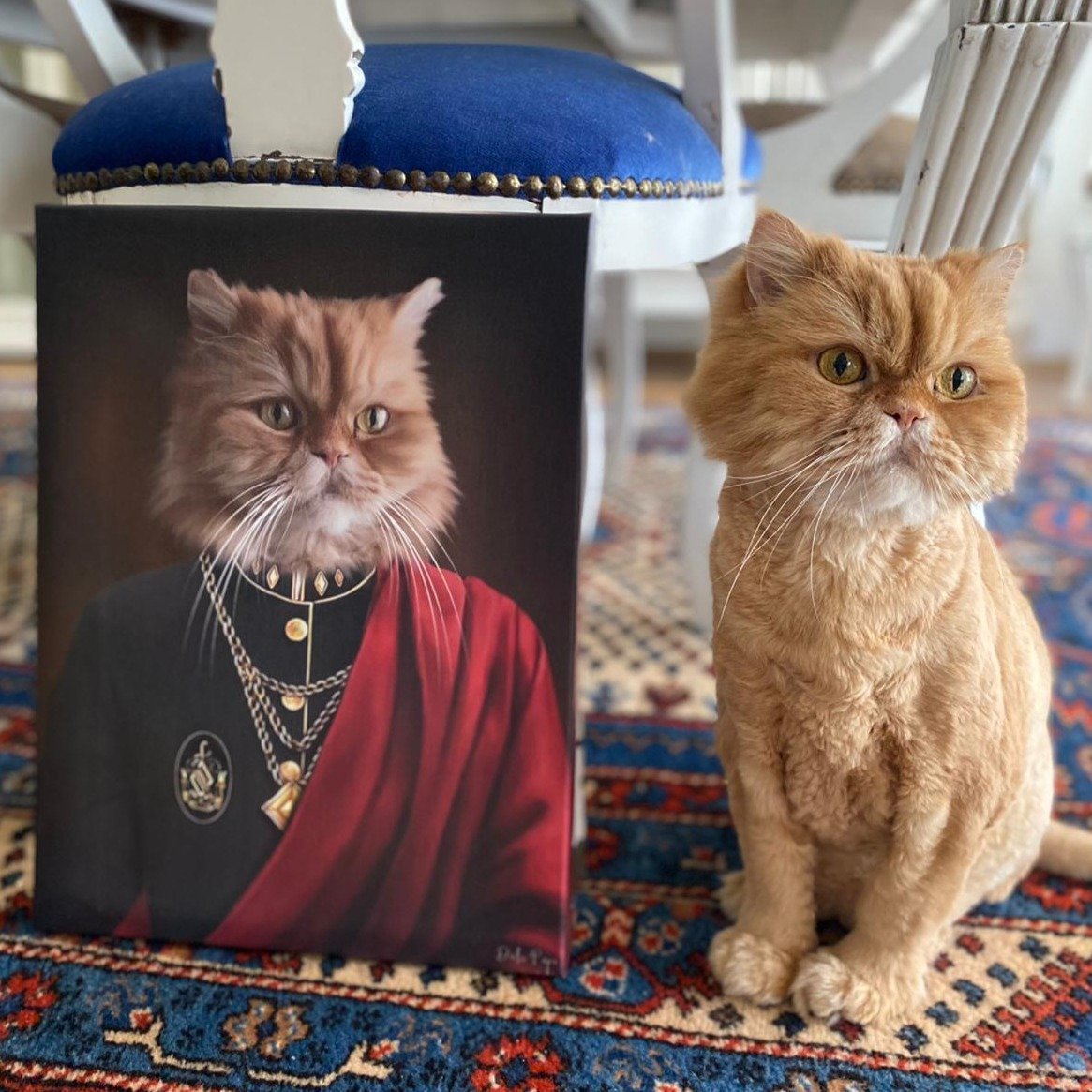 Kişiye özel şövalye kedi tablosu yaptırmak için hemen tıkla. Fotoğrafını yükle, tasarımı seç, tablon adresine gelsin.